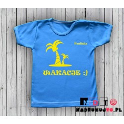 Koszulka niemowlęca z nadrukiem - Wakacje pod palemką