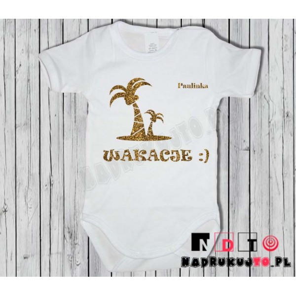 Body dziecięce z nadrukiem - wakacje pod palemką Body dziecięce z nadrukiem - wakacje pod palemką