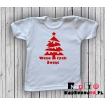 Koszulka niemowlęca z nadrukiem - Choinka Wesołych Świąt Koszulka niemowlęca z nadrukiem - Choinka Wesołych Świąt