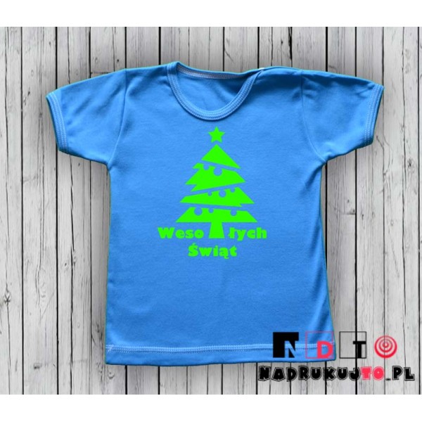 Koszulka niemowlęca z nadrukiem - Choinka Wesołych Świąt Koszulka niemowlęca z nadrukiem - Choinka Wesołych Świąt
