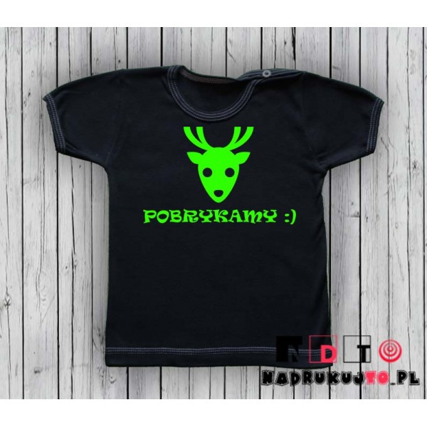 Koszulka niemowlęca z nadrukiem - Pobrykamy Koszulka niemowlęca z nadrukiem - Pobrykamy