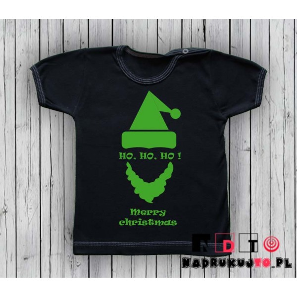 Koszulka niemowlęca z nadrukiem - ho! ho! ho! merry christmas Koszulka niemowlęca z nadrukiem - ho! ho! ho! merry christmas