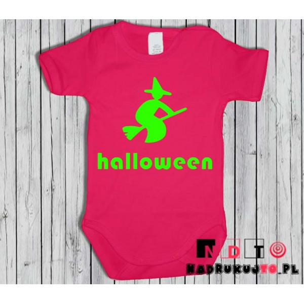 Body dziecięce z nadrukiem - czarownica na miotle Body dziecięce z nadrukiem - czarownica na miotle