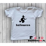 Koszulka niemowlęca z nadrukiem - czarownica na miotle Koszulka niemowlęca z nadrukiem - czarownica na miotle