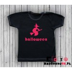 Koszulka niemowlęca z nadrukiem - czarownica na miotle Koszulka niemowlęca z nadrukiem - czarownica na miotle