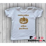 Koszulka niemowlęca z nadrukiem - mleczko albo psikus na halloween Koszulka niemowlęca z nadrukiem - mleczko albo psikus na halloween