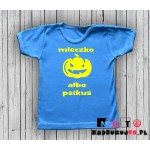 Koszulka niemowlęca z nadrukiem - mleczko albo psikus na halloween Koszulka niemowlęca z nadrukiem - mleczko albo psikus na halloween
