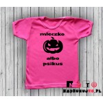 Koszulka niemowlęca z nadrukiem - mleczko albo psikus na halloween Koszulka niemowlęca z nadrukiem - mleczko albo psikus na halloween