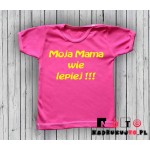 Koszulka niemowlęca z nadrukiem - moja mama wie lepiej Koszulka niemowlęca z nadrukiem - moja mama wie lepiej