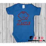 Body dziecięce z nadrukiem - imię z uroczą buźką Body dziecięce z nadrukiem - imię z uroczą buźką