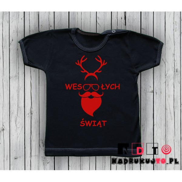 Koszulka niemowlęca z nadrukiem - Wesołych Świąt Koszulka niemowlęca z nadrukiem - Wesołych Świąt
