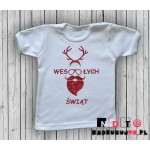 Koszulka niemowlęca z nadrukiem - Wesołych Świąt Koszulka niemowlęca z nadrukiem - Wesołych Świąt