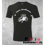 Koszulka z nadrukiem - Super działkowiec z traktorem Koszulka z nadrukiem - Super działkowiec z traktorem
