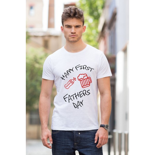 Koszulka na Dzień Taty - Happy First Fathers Day Koszulka na Dzień Taty - Happy First Fathers Day